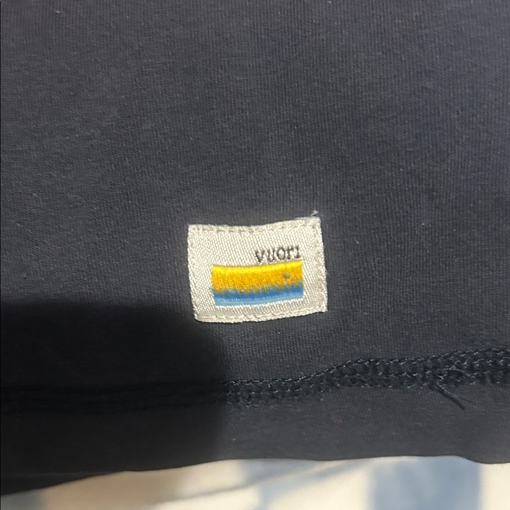 Vuori Dark Blue Tee with Logo Patch